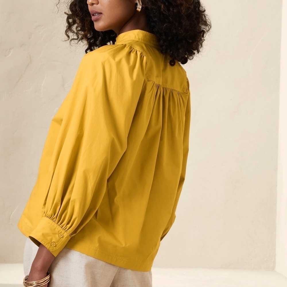 New Banana Republic Poplin Blouse Yellow NWOT